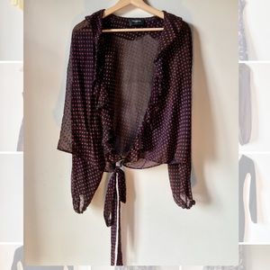 The Kooples sheer wrap blouse